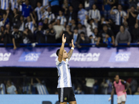 Lautaro Martinez of Argentina celebrates scoring their first goal during the 2026 FIFA World Cup South American qualifiers football match be...