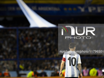 Lionel Messi of Argentina participates in the 2026 FIFA World Cup South American qualifiers football match between Argentina and Peru at the...