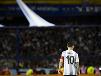 Lionel Messi of Argentina participates in the 2026 FIFA World Cup South American qualifiers football match between Argentina and Peru at the...