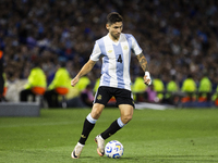 Argentina's Gonzalo Montiel plays during the 2026 FIFA World Cup South American qualifiers football match between Argentina and Peru at the...