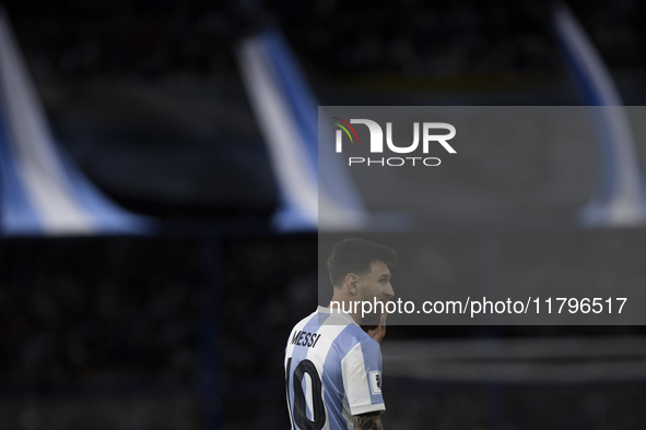 Argentina looks on during the 2026 FIFA World Cup South American qualifiers football match between Argentina and Peru at the La Bombonera st...