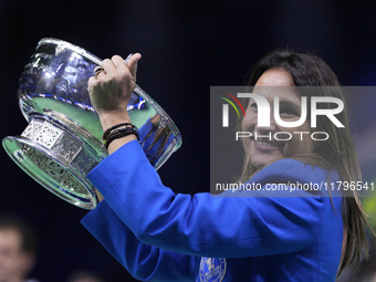 MALAGA, SPAIN - NOVEMBER 20: Tathiana Garbin Italy captain leaves the trophy after winning the Billie Jean King Cup Finals at Palacio de Dep...