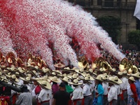 People participate in the military civic parade for the commemoration of the 114th anniversary of the Mexican Revolution at the main square...