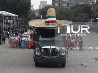 A parade commemorates the 114th anniversary of the beginning of the Mexican Revolution in Zocalo, Mexico City, Mexico, on November 20, 2024....