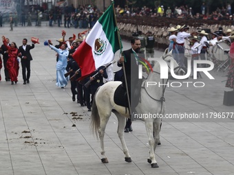 A parade commemorates the 114th anniversary of the beginning of the Mexican Revolution in Zocalo, Mexico City, Mexico, on November 20, 2024....