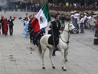 A parade commemorates the 114th anniversary of the beginning of the Mexican Revolution in Zocalo, Mexico City, Mexico, on November 20, 2024....