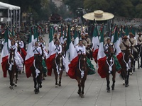 A parade commemorates the 114th anniversary of the beginning of the Mexican Revolution in Zocalo, Mexico City, Mexico, on November 20, 2024....