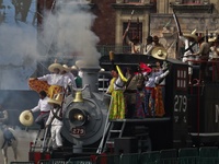 People participate in the military civic parade for the commemoration of the 114th anniversary of the Mexican Revolution at the main square...