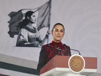 Mexico's President Claudia Sheinbaum Pardo participates in a ceremony for the commemoration of the 114th anniversary of the Mexican Revoluti...