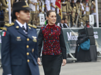 Mexico's President Claudia Sheinbaum Pardo attends a ceremony for the commemoration of the 114th anniversary of the Mexican Revolution at th...