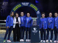 MALAGA, SPAIN - NOVEMBER 20: Jasmine Paolini of Italy and her teammates celebrates the victory after winners the Billie Jean King Cup Finals...