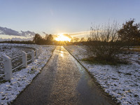 First winter weather of the season with snow hit the Netherlands as spotted before the sunset. Low temperatures with wet snow conditions occ...