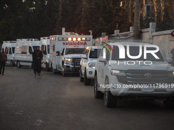 A convoy organized by the World Health Organization and the Palestinian Red Crescent starts from the European Hospital in Khan Yunis, south...