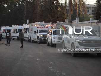 A convoy organized by the World Health Organization and the Palestinian Red Crescent starts from the European Hospital in Khan Yunis, south...