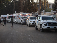 A convoy organized by the World Health Organization and the Palestinian Red Crescent starts from the European Hospital in Khan Yunis, south...