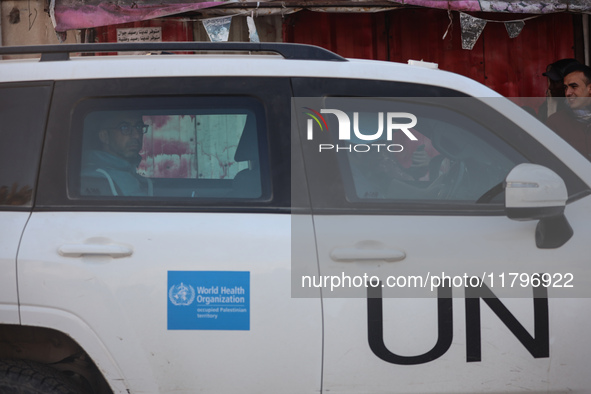 A convoy organized by the World Health Organization and the Palestinian Red Crescent starts from the European Hospital in Khan Yunis, south...