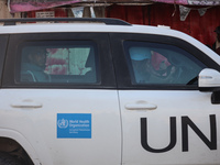 A convoy organized by the World Health Organization and the Palestinian Red Crescent starts from the European Hospital in Khan Yunis, south...