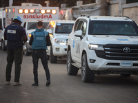 A convoy organized by the World Health Organization and the Palestinian Red Crescent starts from the European Hospital in Khan Yunis, south...