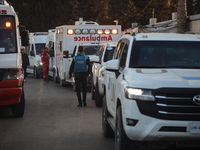 A convoy organized by the World Health Organization and the Palestinian Red Crescent starts from the European Hospital in Khan Yunis, south...