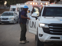 A convoy organized by the World Health Organization and the Palestinian Red Crescent starts from the European Hospital in Khan Yunis, south...