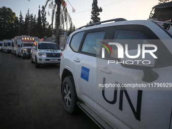 A convoy organized by the World Health Organization and the Palestinian Red Crescent starts from the European Hospital in Khan Yunis, south...