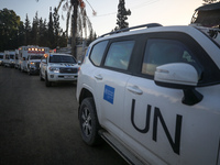 A convoy organized by the World Health Organization and the Palestinian Red Crescent starts from the European Hospital in Khan Yunis, south...