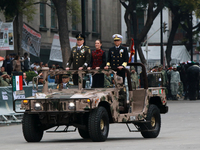 Claudia Sheinbaum, President of Mexico, accompanies Ricardo Trevilla Trejo, Secretary of National Defense, and Raymundo Pedro Morales Angele...