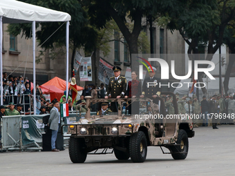 Claudia Sheinbaum, President of Mexico, accompanies Ricardo Trevilla Trejo, Secretary of National Defense, and Raymundo Pedro Morales Angele...