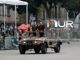 Claudia Sheinbaum, President of Mexico, accompanies Ricardo Trevilla Trejo, Secretary of National Defense, and Raymundo Pedro Morales Angele...