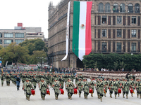 Women belonging to the Mexican Army participate in the parade on the occasion of the 114th anniversary of the Mexican Revolution at the capi...