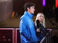 Franco Colapinto speaks to the press in Las Vegas, Nevada, on November 20, 2024, ahead of the Formula 1 Heineken Silver Las Vegas Grand Prix...