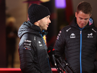 Pierre Gasly speaks to the press in Las Vegas, Nevada, on November 20, 2024, ahead of the Formula 1 Heineken Silver Las Vegas Grand Prix. (