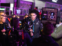 Esteban Ocon speaks to the press in Las Vegas, Nevada, on November 20, 2024, ahead of the Formula 1 Heineken Silver Las Vegas Grand Prix. (