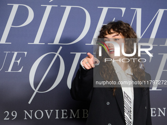 At a photocall for ''Pideme lo que Quieras'' in Madrid, Spain, on November 21, 2024, Gabriela Andrada appears. (