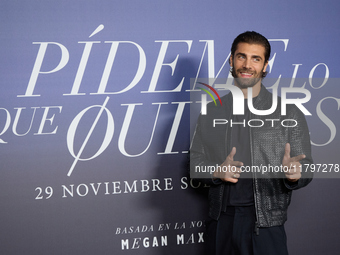 At a photocall for ''Pideme lo que Quieras'' in Madrid, Spain, on November 21, 2024, Mario Ermito poses. (