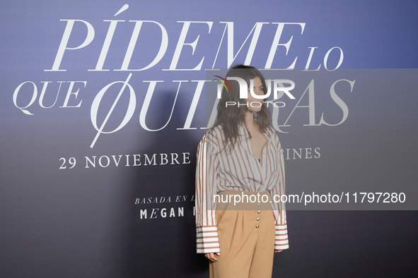 Lucia Alemany attends the photocall for ''Pideme lo que Quieras'' in Madrid, Spain, on November 21, 2024. 