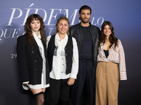 At a photocall for ''Pideme lo que Quieras'' in Madrid, Spain, on November 21, 2024, Gabriela Andrada, Megan Maxwell, Gabriela Andrada, and...