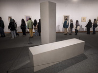 Iranian visitors explore the ''Eye to Eye, Portraiture in Modern and Contemporary Art'' exhibition at the Museum of Contemporary Arts in cen...