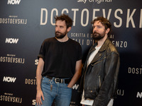 Directors Damiano D'Innocenzo and Fabio D'Innocenzo attend the ''Dostoevskij'' photocall at Hotel Eden in Rome, Italy, on November 20, 2024....