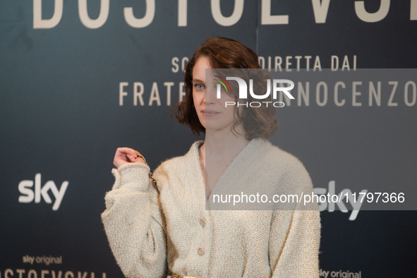 Carlotta Gamba attends the ''Dostoevskij'' photocall at Hotel Eden in Rome, Italy, on November 20, 2024. 