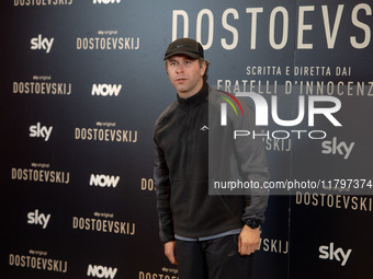 Gabriel Montesi attends the ''Dostoevskij'' photocall at Hotel Eden in Rome, Italy, on November 20, 2024. (