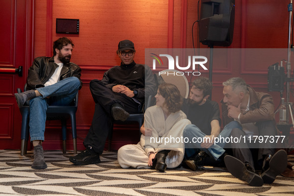 Fabio D'Innocenzo, Gabriel Montesi, Carlotta Gamba, Damiano D'Innocenzo, and Filippo Timi attend the ''Dostoevskij'' photocall at Hotel Eden...