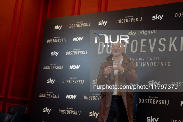 Filippo Timi attends the ''Dostoevskij'' photocall at Hotel Eden in Rome, Italy, on November 20, 2024. 