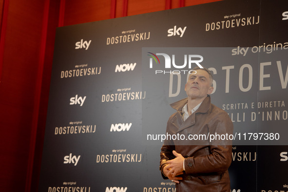 Filippo Timi attends the ''Dostoevskij'' photocall at Hotel Eden in Rome, Italy, on November 20, 2024. 