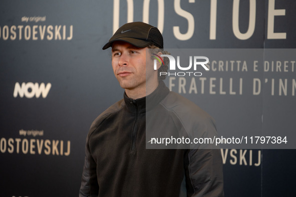 Gabriel Montesi attends the ''Dostoevskij'' photocall at Hotel Eden in Rome, Italy, on November 20, 2024. 