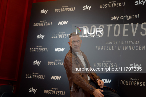 Filippo Timi attends the ''Dostoevskij'' photocall at Hotel Eden in Rome, Italy, on November 20, 2024. 