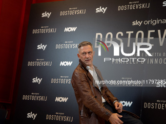 Filippo Timi attends the ''Dostoevskij'' photocall at Hotel Eden in Rome, Italy, on November 20, 2024. (