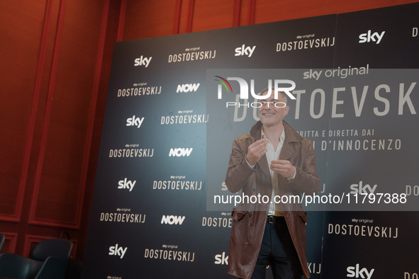 Filippo Timi attends the ''Dostoevskij'' photocall at Hotel Eden in Rome, Italy, on November 20, 2024. 