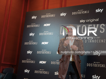 Filippo Timi attends the ''Dostoevskij'' photocall at Hotel Eden in Rome, Italy, on November 20, 2024. (