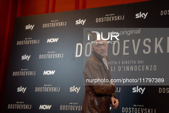 Filippo Timi attends the ''Dostoevskij'' photocall at Hotel Eden in Rome, Italy, on November 20, 2024. 